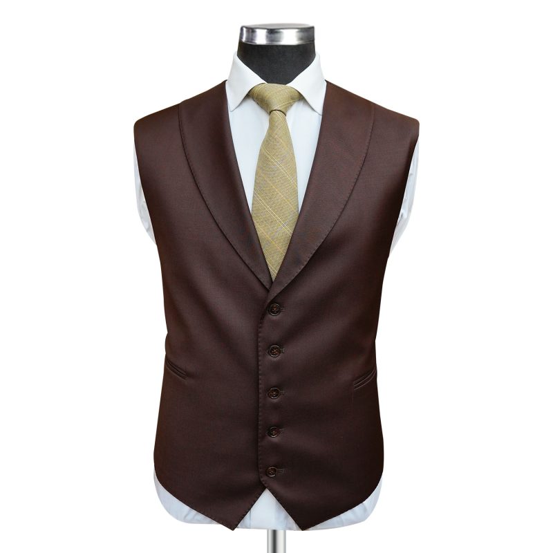 Pick Stitch Coffee Brown Waistcoat