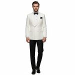 custom ivory dinner jacket for men front closer view