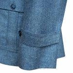 Blue Herringbone Coat For Men