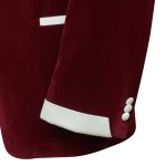 Red Velvet Tuxedo With White Satin Trim