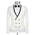Ivory Tuxedo With White Lapel Black Trim For Men