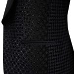 Luxury Hand Made Black Geometric Pattern Beaded Tuxedo For Men