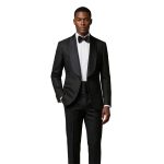 Luxury Hand Made Black Geometric Pattern Beaded Tuxedo For Men
