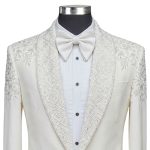 Andre Emilio Ivory Embellished Wedding Tuxedo Model