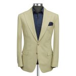 Men’s Custom Beige Cotton Blazer