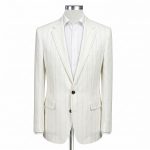 Custom Ivory Pinstripe Linen Suit Men Andre Emilio