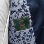 Andre Emilio Luxury Grey Tuxedo With Navy Blue Embroidery